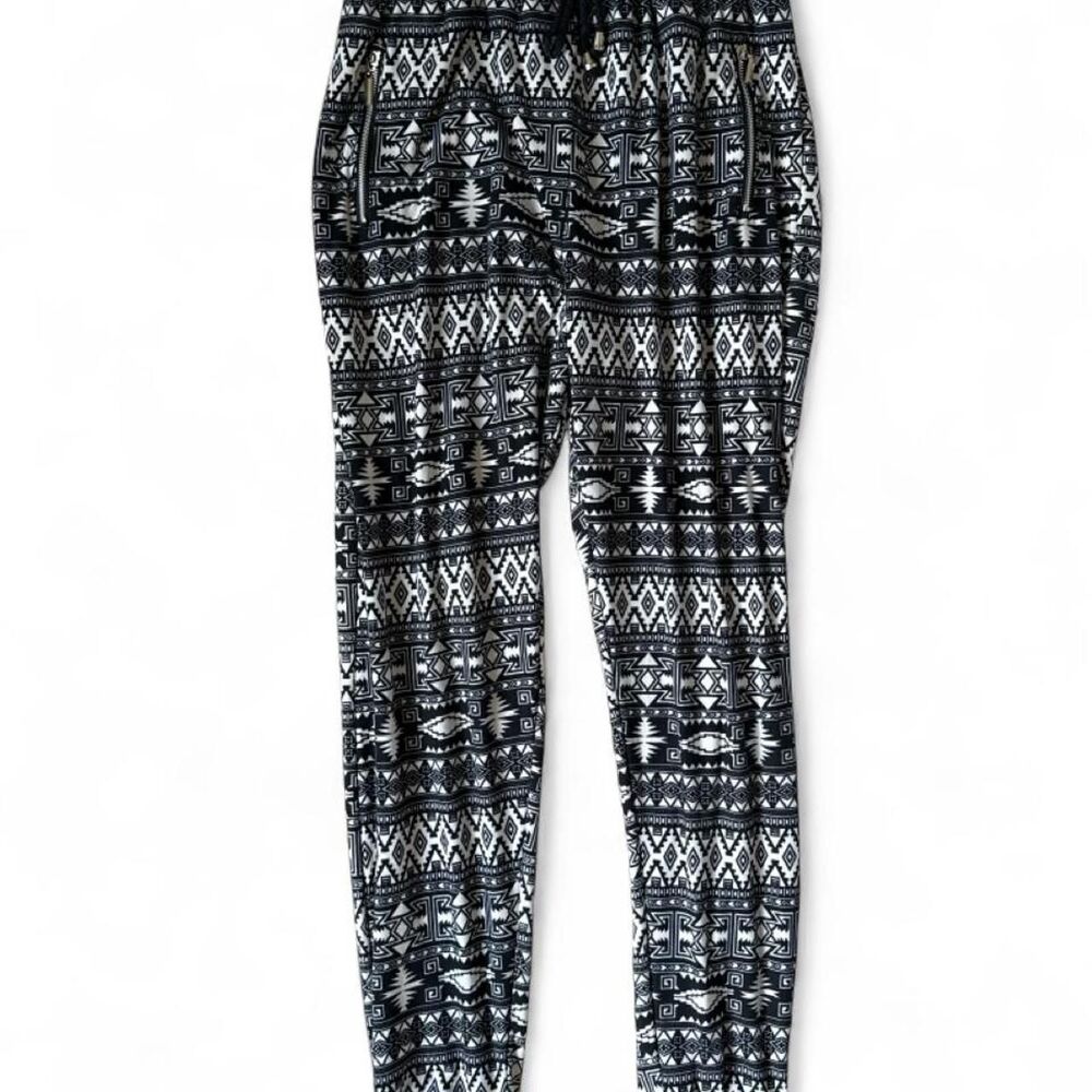 Ingear Resort Black & White Aztec Print Jogger Pants Size S/M